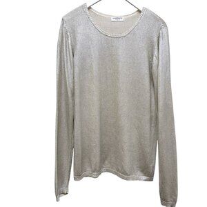Majestic Filatures Silk Sweater Size Small Shimmer Beige Womens Top Evening